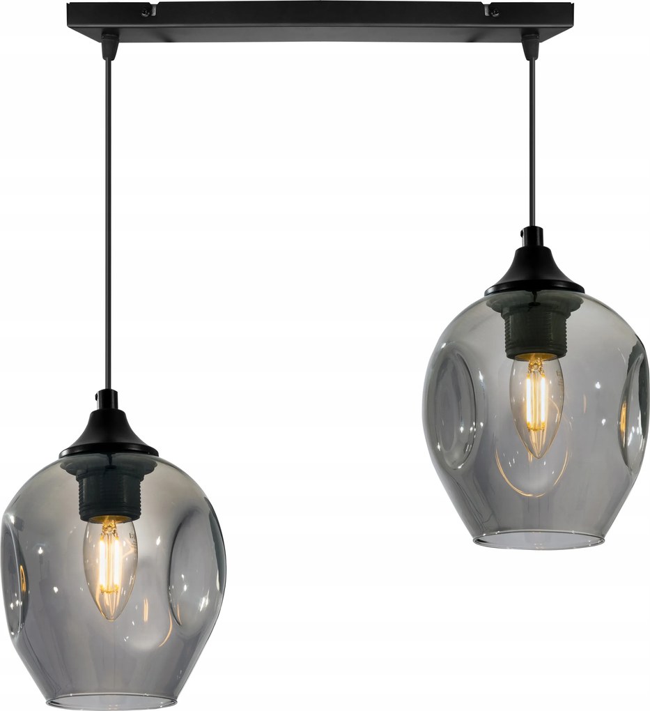 Mennyezeti Lámpa Lógó Csillár Fekete Díszléc Üveg Lámpabúra Loft Elegáns