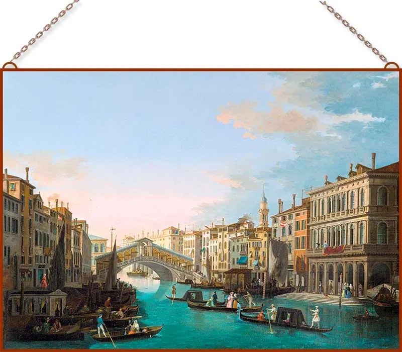 Giuseppe Bernardino Bison - Rialto híd Velence üvegkép, falikép