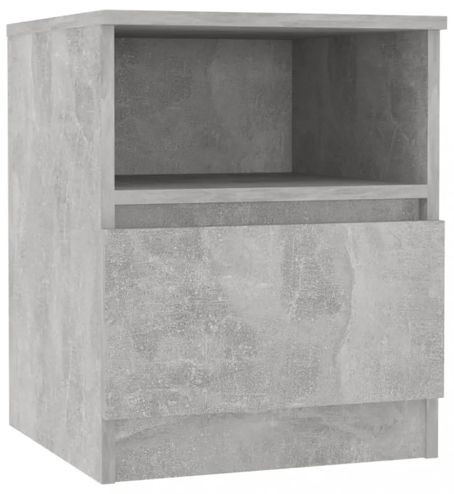 2 db betonszürke szerelt fa éjjeliszekrény 40 x 40 x 50 cm
