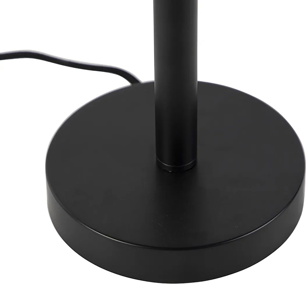 Asztali lámpa fekete ovális bársony lámpabúrával 35 cm - Simplo