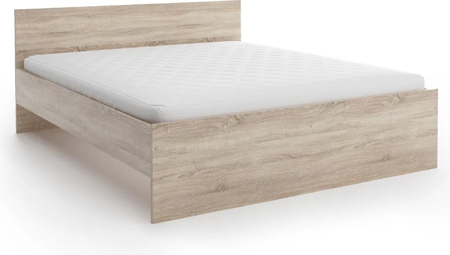 Ágy ELISA 180 x 200 cm, sonoma tölgy Ágyrács: Lamellás ágyrács, Matrac: Deluxe 10 cm matrac