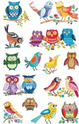 Matrica, papír, 3 ív, 76x120 mm, AVERY ZWECKFORM, Z-Design No.57512, bagoly (AY57512)