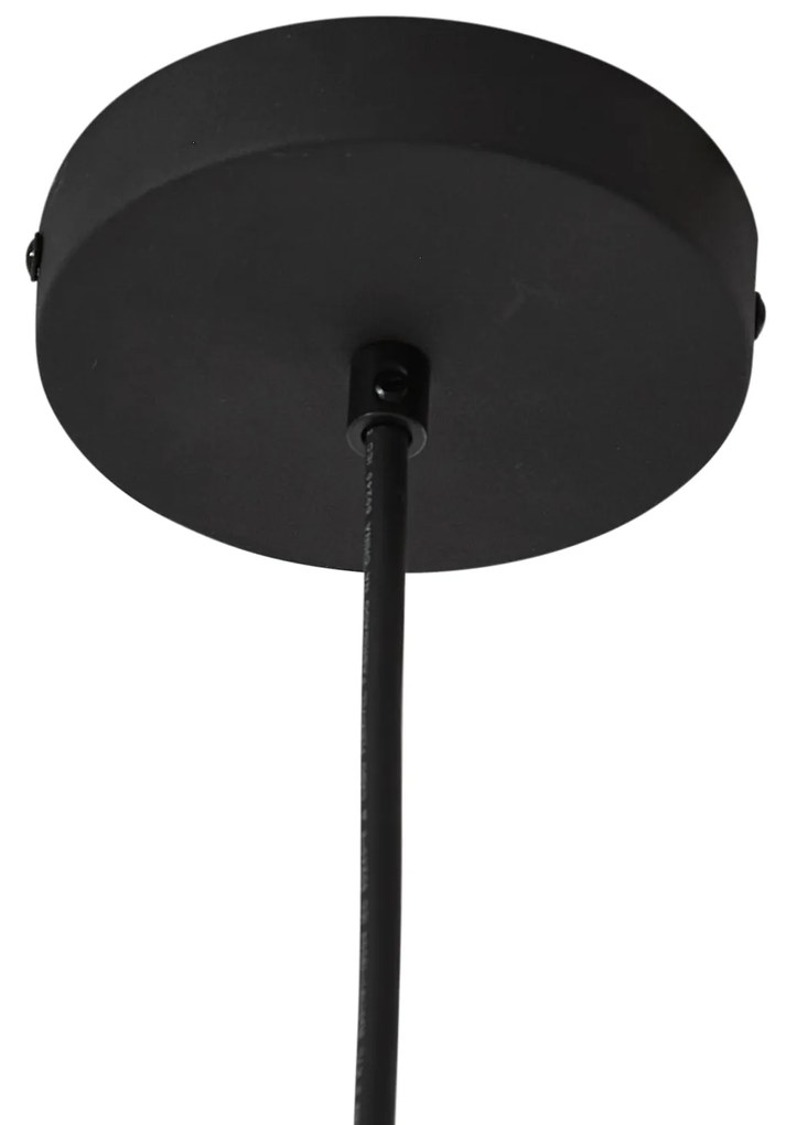 Kültéri függőlámpa fekete bézs kötélárnyékolóval IP44 - Cava Jayla