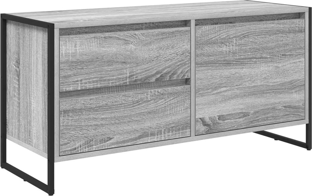 vidaXL TV szekrény fiókkal Szürke Sonoma 100 x 36 x 49.5 cm Faanyag