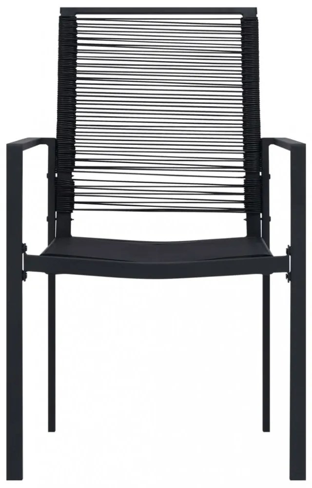 4 db fekete PVC rattan kerti szék