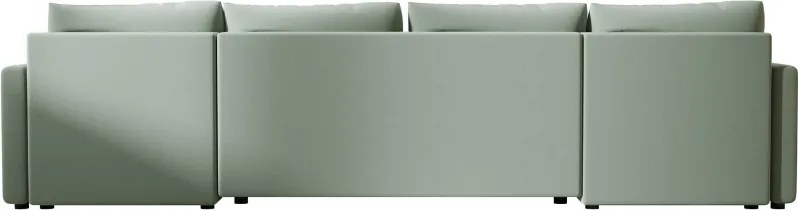 Ágyazható U alakú ülőgarnitúra VENORIA 285x146 cm, világoszöld + 2 párna INGYEN