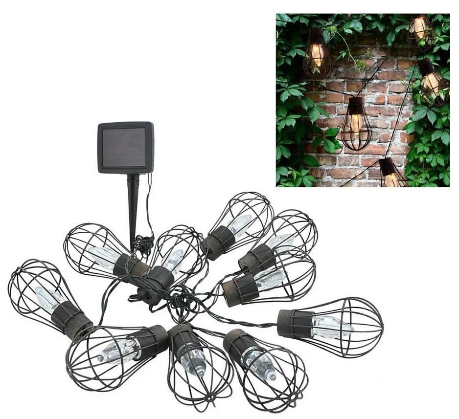 Polux LED Napelemes kültéri lánc 10xLED/1xAAA 3,8 m IP44 SA1249