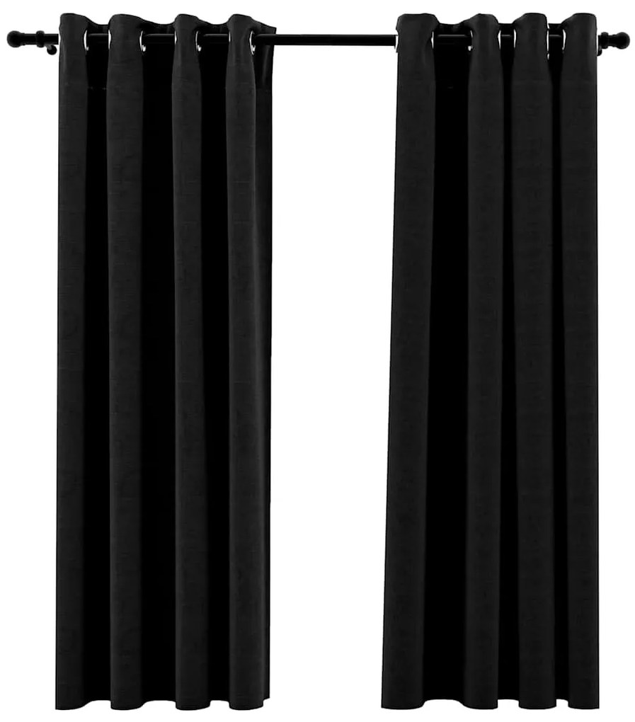 vidaXL 2 db antracitszürke, vászonhatású sötétítőfüggöny 140 x 175 cm