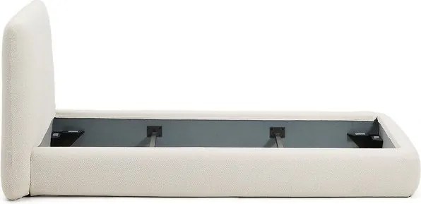 Bézs kárpitozott egyszemélyes ágy ágyrács nélkül 90x200 cm Martina – Kave Home