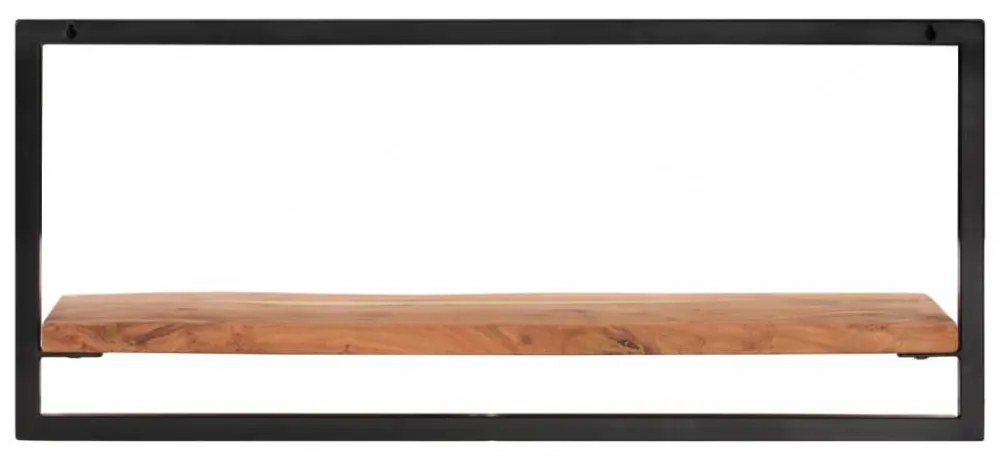 2 darab tömör akácfa és acél falipolc 80 x 25 x 35 cm