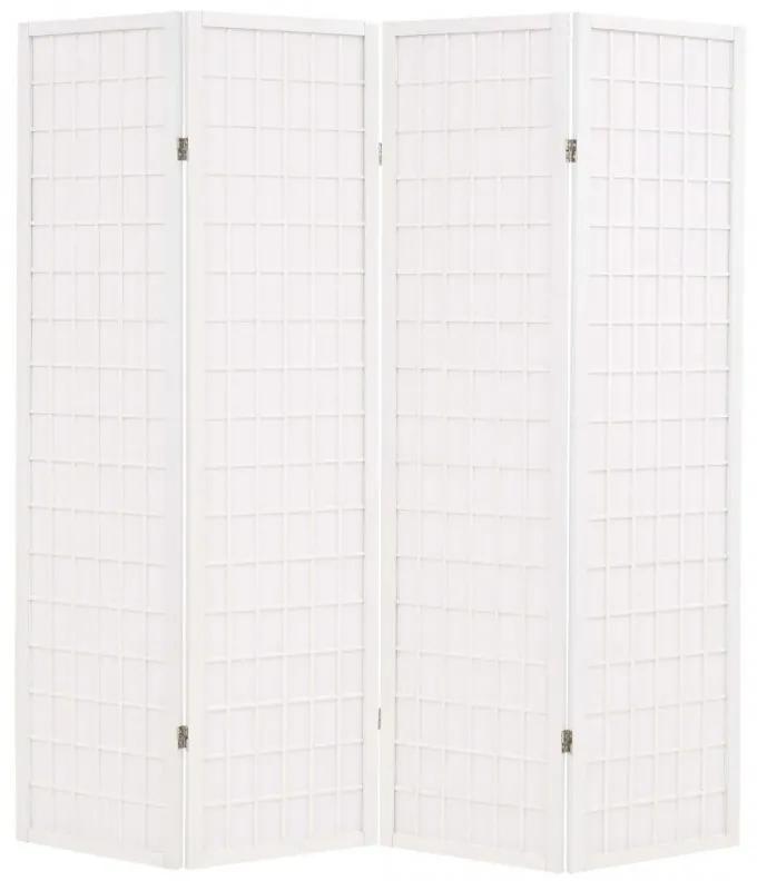 6 paneles, fehér, japán stílusú paraván 160 x 170 cm