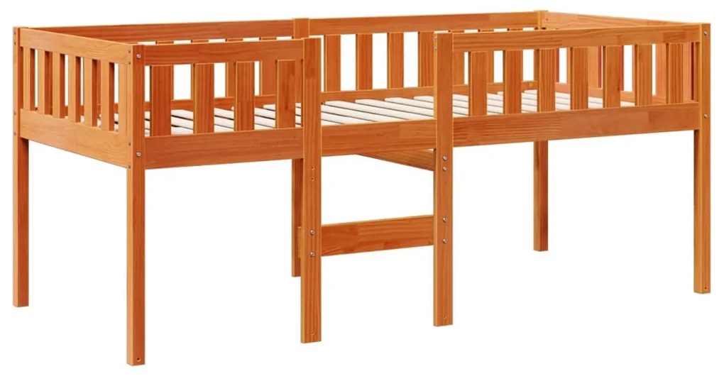 viaszbarna tömör fenyőfa gyerekágy matrac nélkül 90 x 200 cm