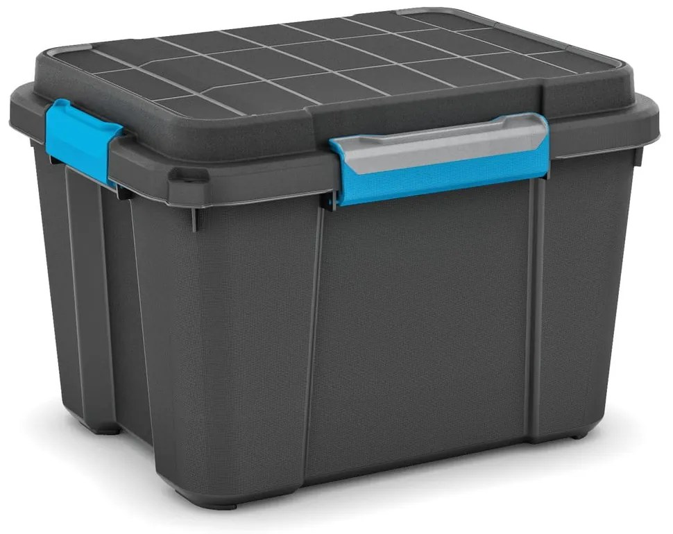 Fekete fedeles műanyag tárolódoboz 49,5x39x34 cm Scuba Box – KIS