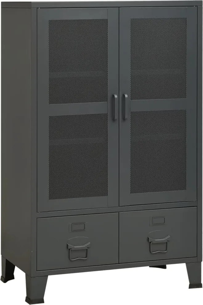 vidaXL antracitszürke fém ipari tárolószekrény 70 x 40 x 115 cm