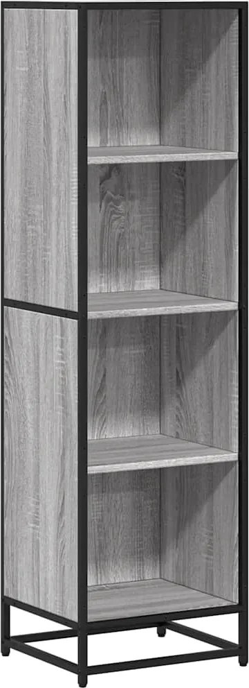 vidaXL szürke sonoma színű szerelt fa könyvszekrény 40x35x139 cm