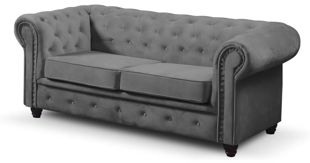 Infinity Chesterfield II kanapé Fekete