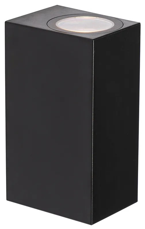 Modern kültéri fali lámpa fekete műanyagból 2-lámpás - Baleno