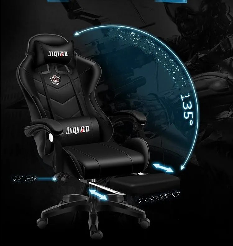 Kényelmes gamer szék fekete színben