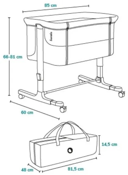 Lionelo - Bölcső 3in1 AURORA fekete