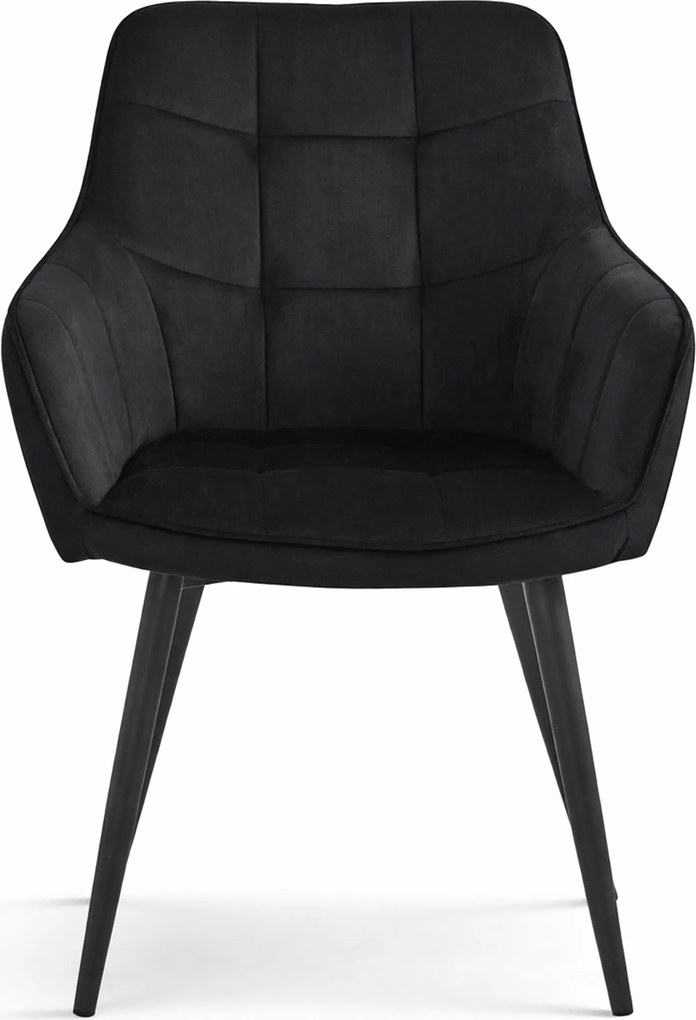 Étkezőfotel VARSI VELVET fekete lábakkal, fekete
