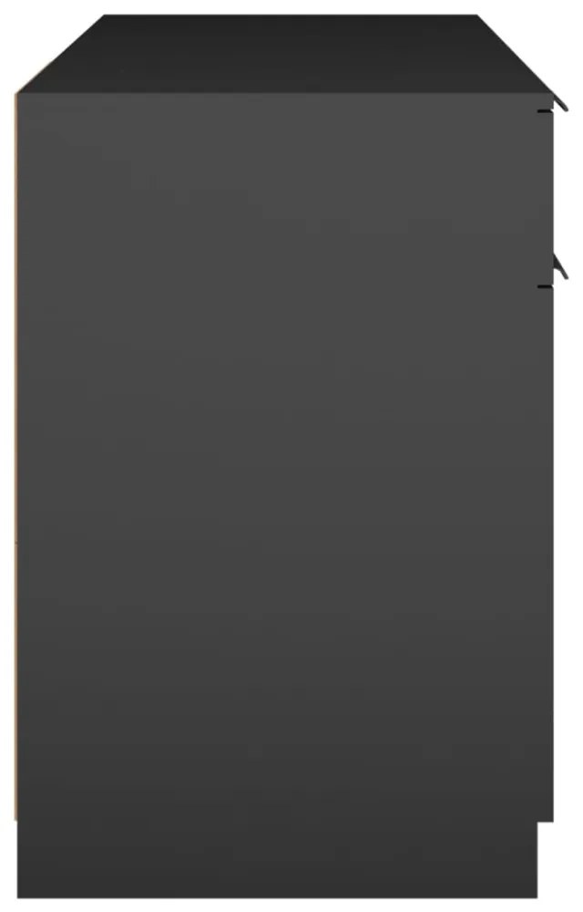 fekete szerelt fa íróasztal 100 x 50 x 75 cm
