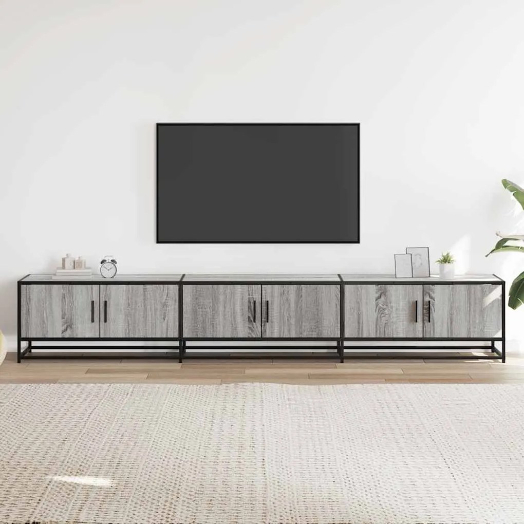 szürke sonoma színű szerelt fa TV-szekrény 240 x 35 x 41 cm