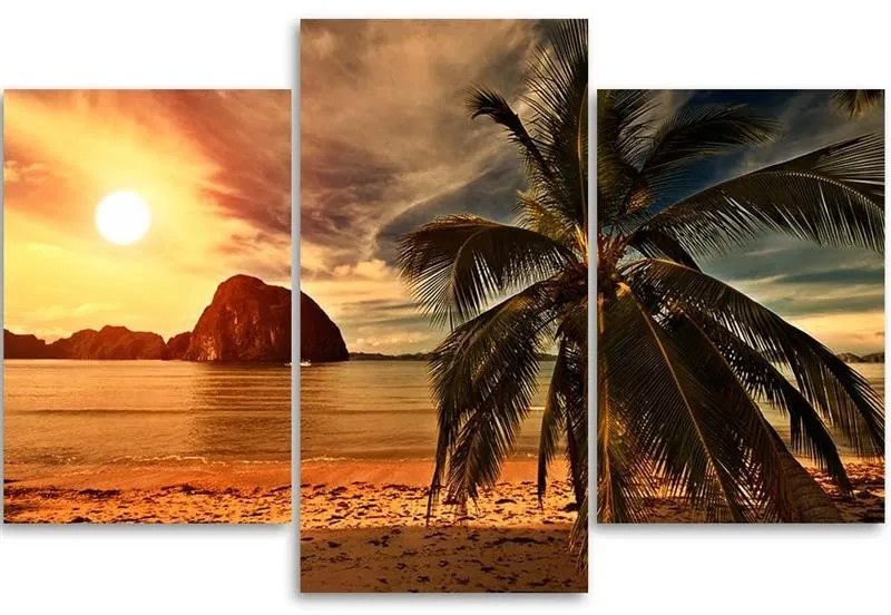 Gario Vászonkép Trópusi strand - 3 részes Méret: 90 x 60 cm