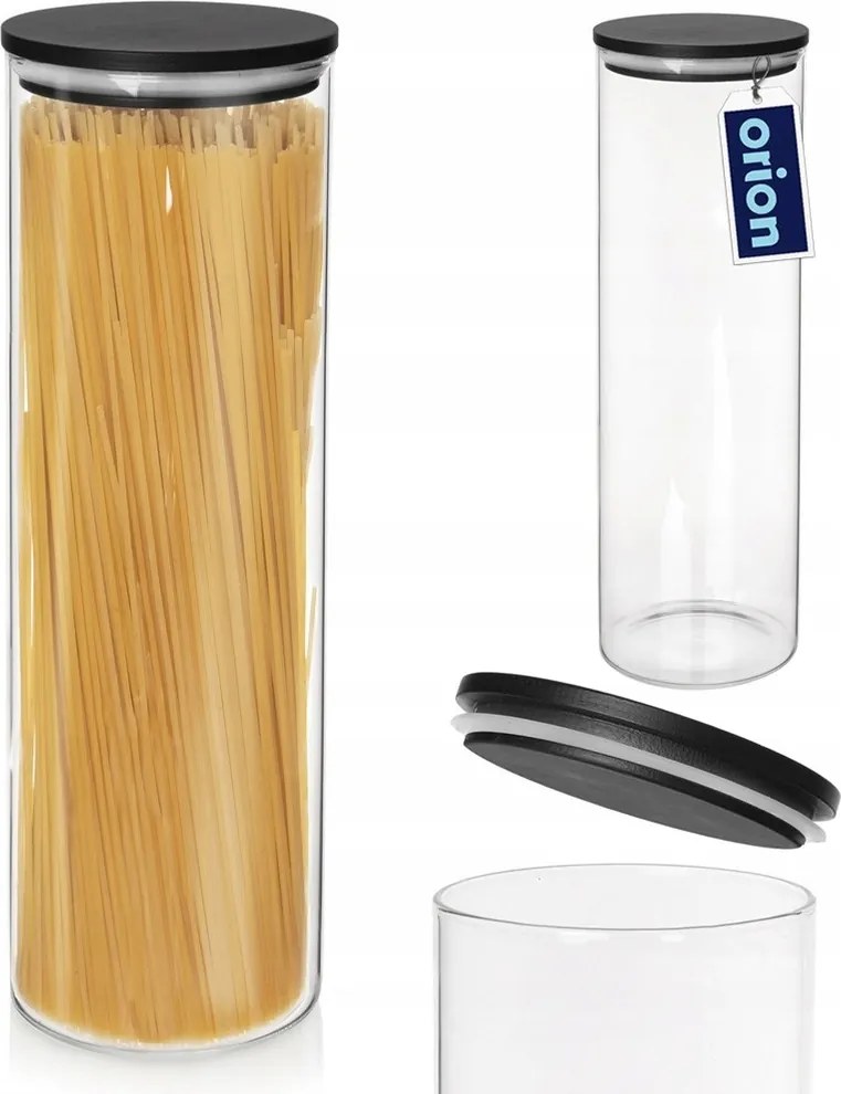 Konyhai Tároló Ömlesztett élelmiszerekhez üveg tömítéssel 1,5L