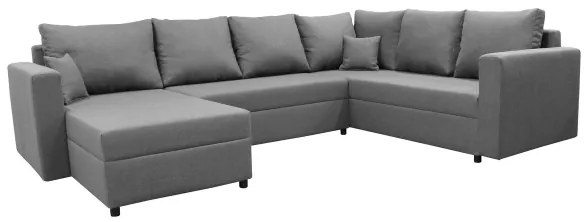 Univerzális ággyá alakítható U-alakú sarokülőgarnitúra tárolóhellyel SEYA szürke