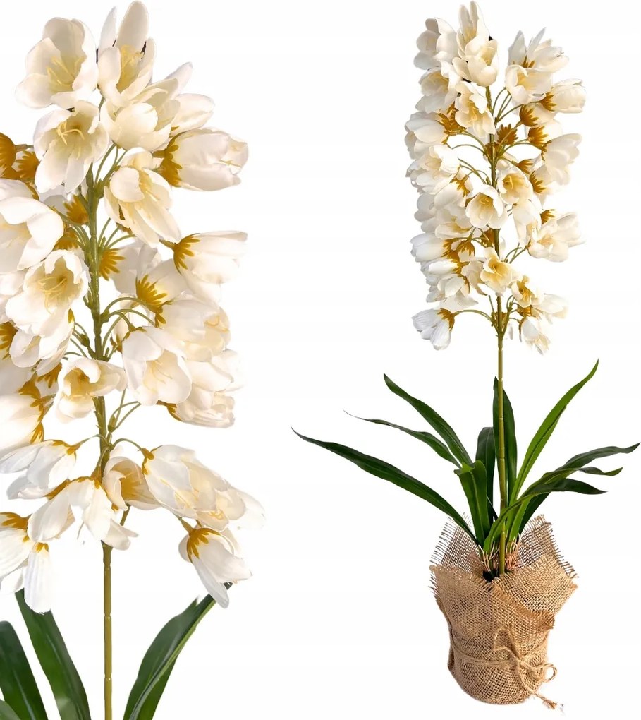 Cserepes Virág Juka Jácint 63cm Virág Mesterséges Tavaszi Dekoráció