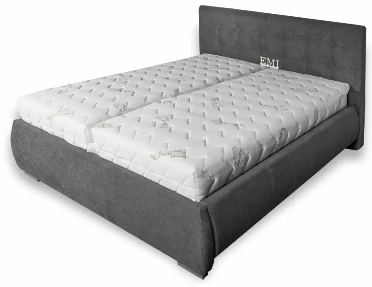 Aria kárpitozott ágy + rácsos rács + matrac EMI