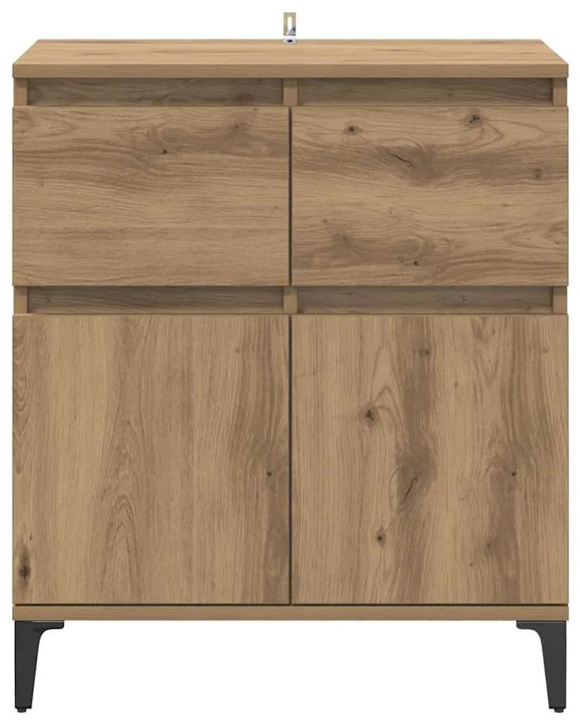 Széf fiókkal Artisan tölgy 60 x 35 x 70 cm Műszaki fa és vas