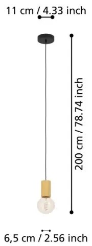 Eglo 900801 - Csillár zsinóron POZUETA 1xE27/40W/230V barna