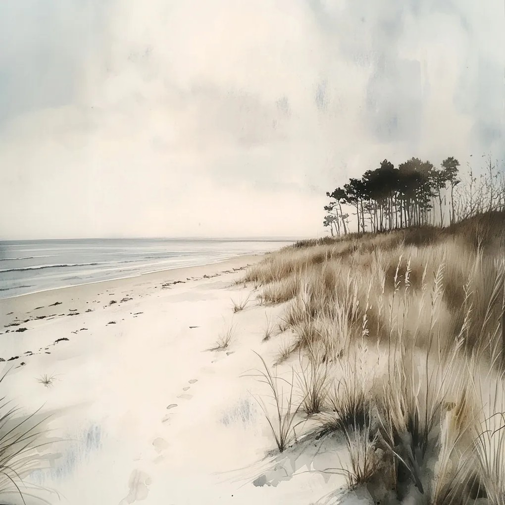 Vászonkép Canvas Tájkép Tenger Balti-tenger Tengerpart Dűnék Nyomai 80x80