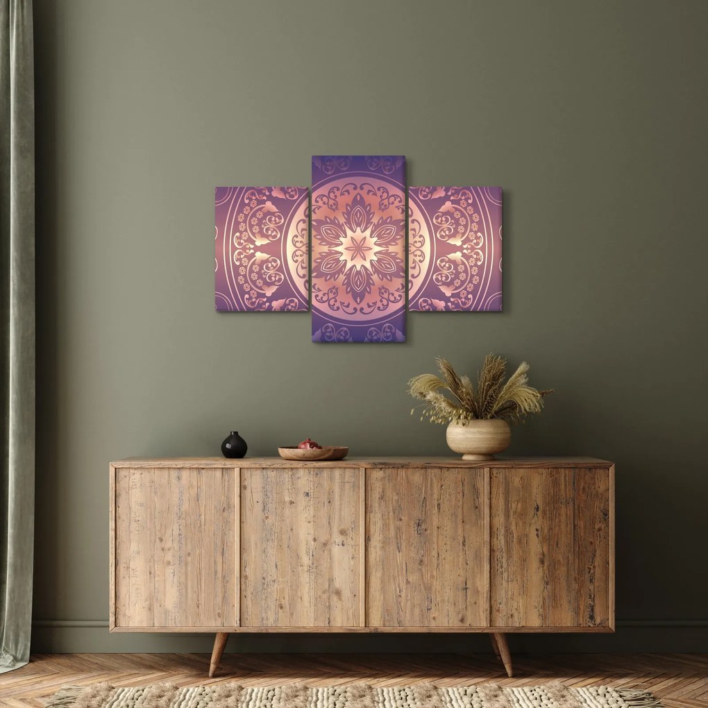 Kép - Mandala lila színátmeneten (90x60 cm)