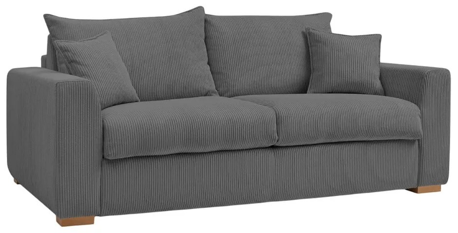 Szürke kordbársony kinyitható kanapé 225 cm Augustin – Bobochic Paris