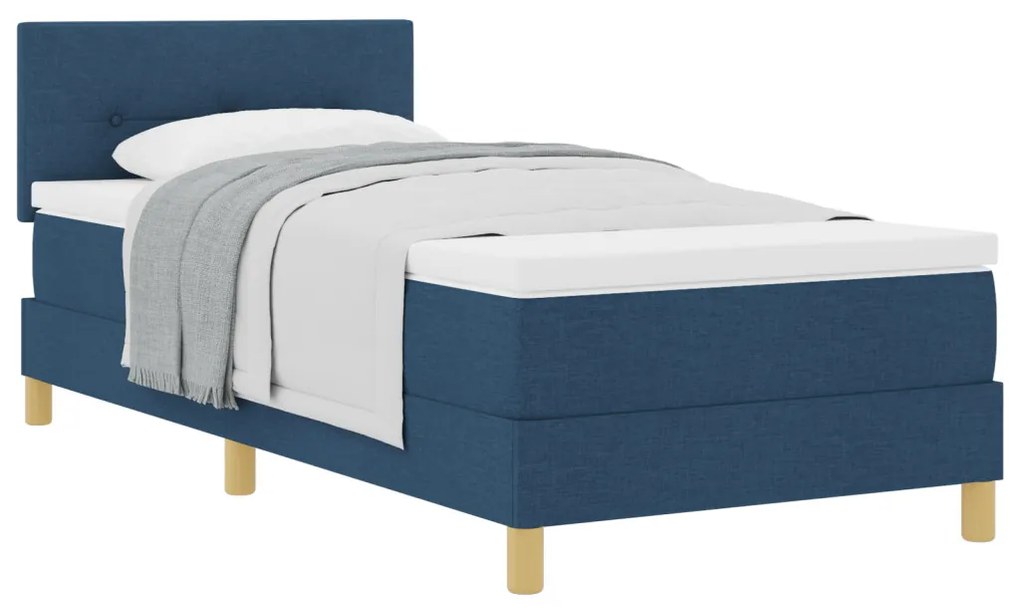 Boxspring Ágy Matraccal Kék 90x200 cm Szövet