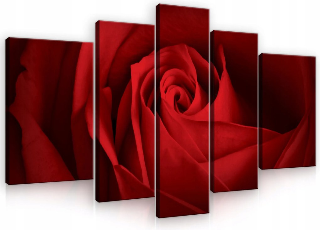 Hálószoba Vászon Falikép Vörös Rózsa Képek 5 Részes 170x100