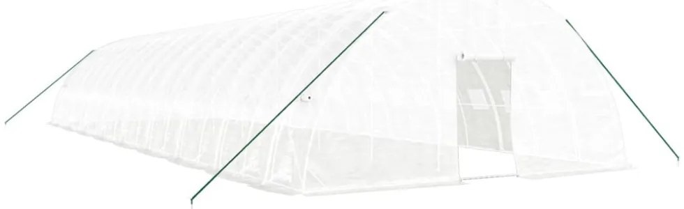 fehér acélvázas melegház 108 m² 18x6x2,85 m