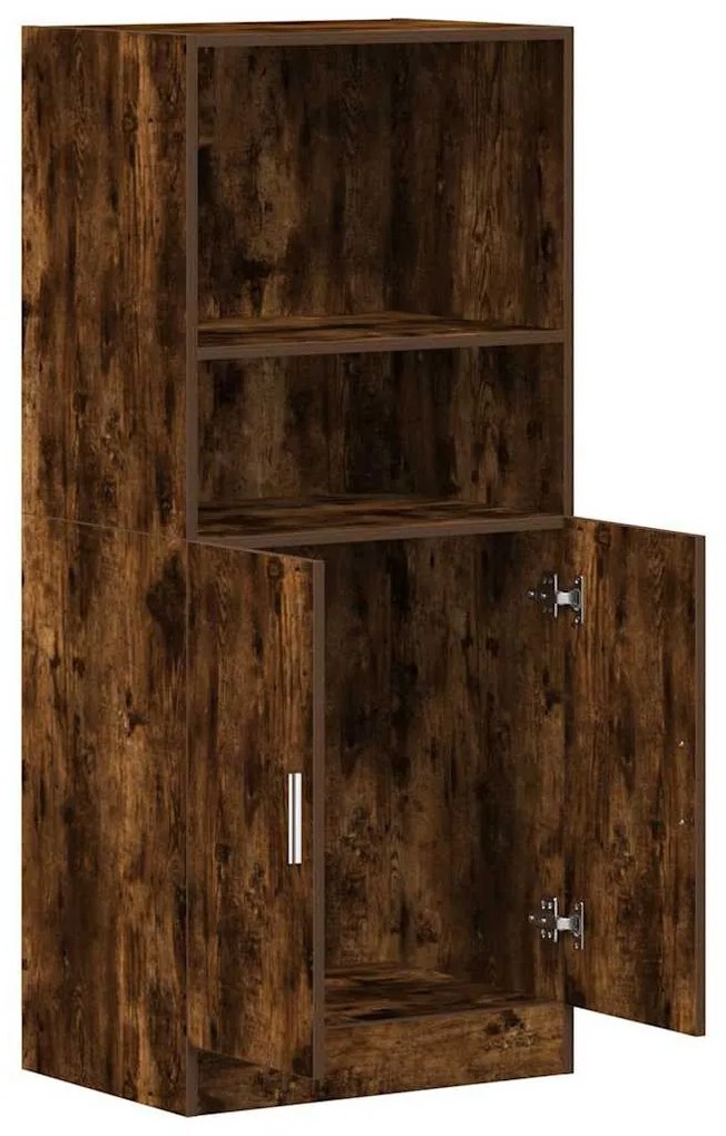 vidaXL füstös tölgy színű szerelt fa konyhaszekrény 57x41,5x131,5 cm