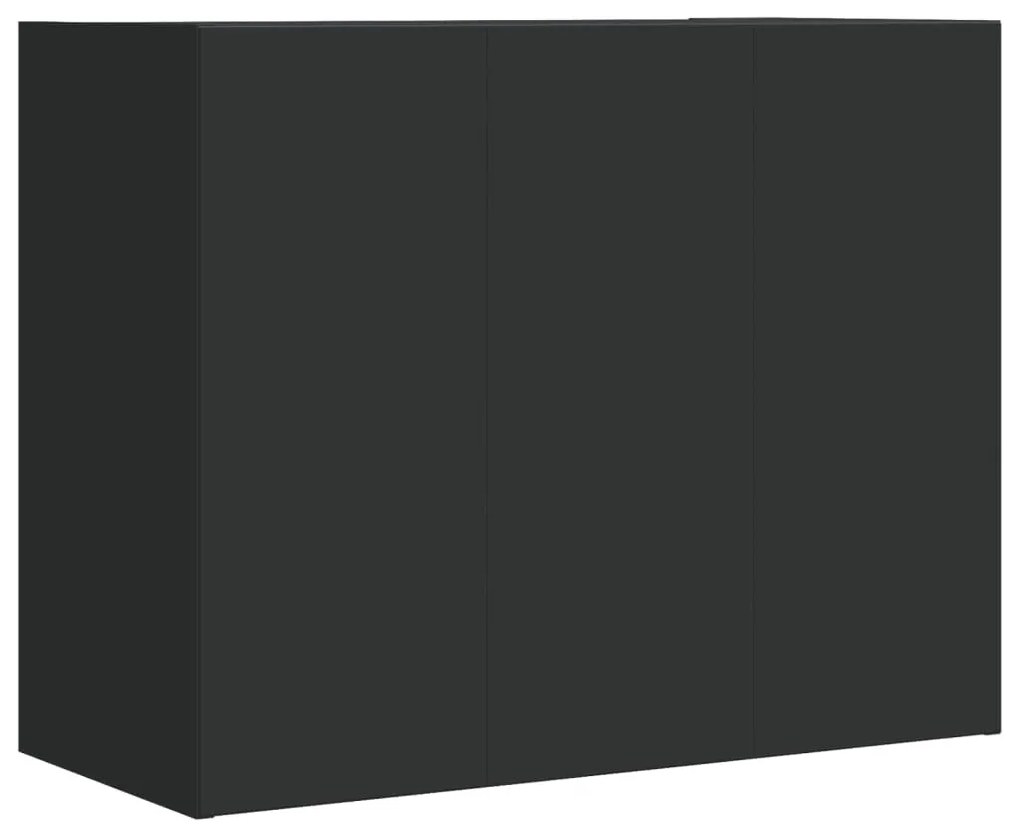 fekete szerelt fa faliszekrény 75 x 35 x 60 cm