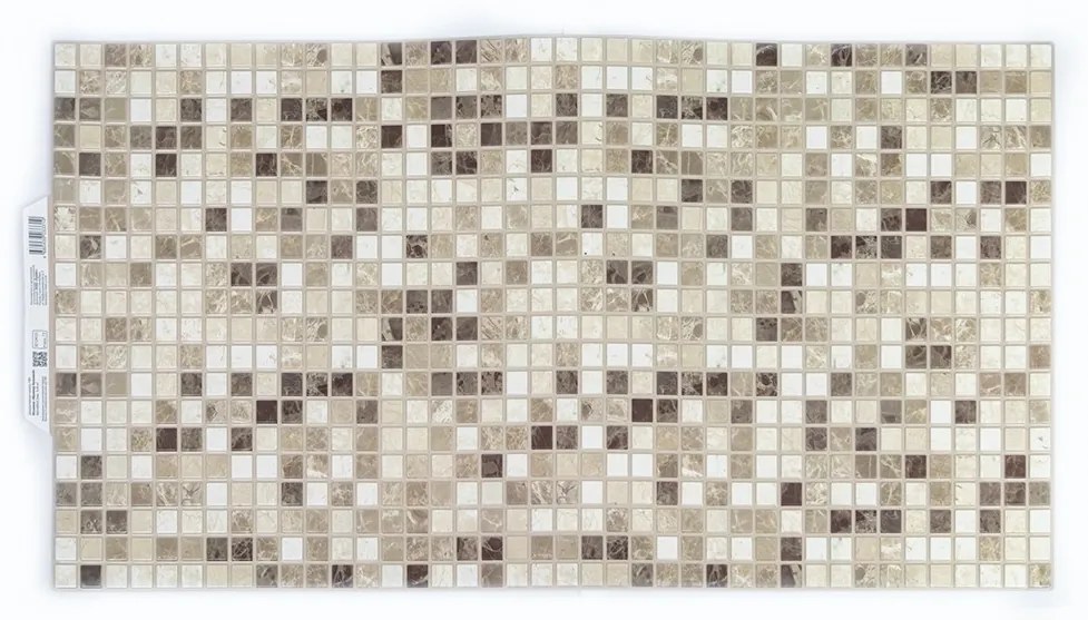 3D PVC falpanel Bézs márvány mozaik mintás