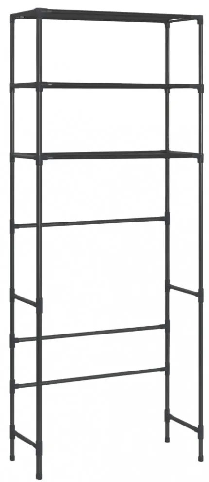 3 szintes fekete mosógép feletti tárolóállvány 69 x 28 x 169 cm
