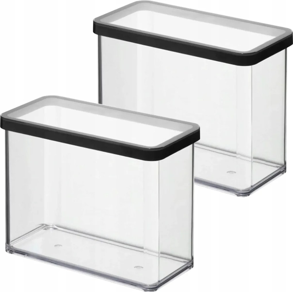 Rotho 2 Db-os Ételtároló Szett Ömlesztett Árukhoz 2,1L Fekete Loft