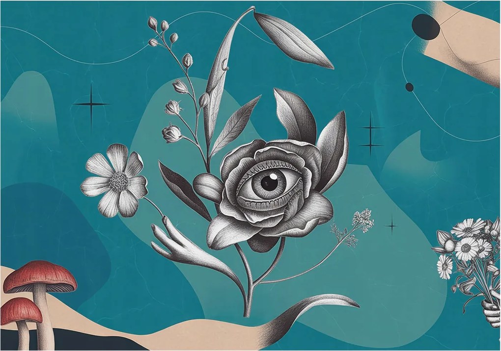 Dekoratív Fotótapéta Hálószobába Virágos szem 208x146 Ragasztó