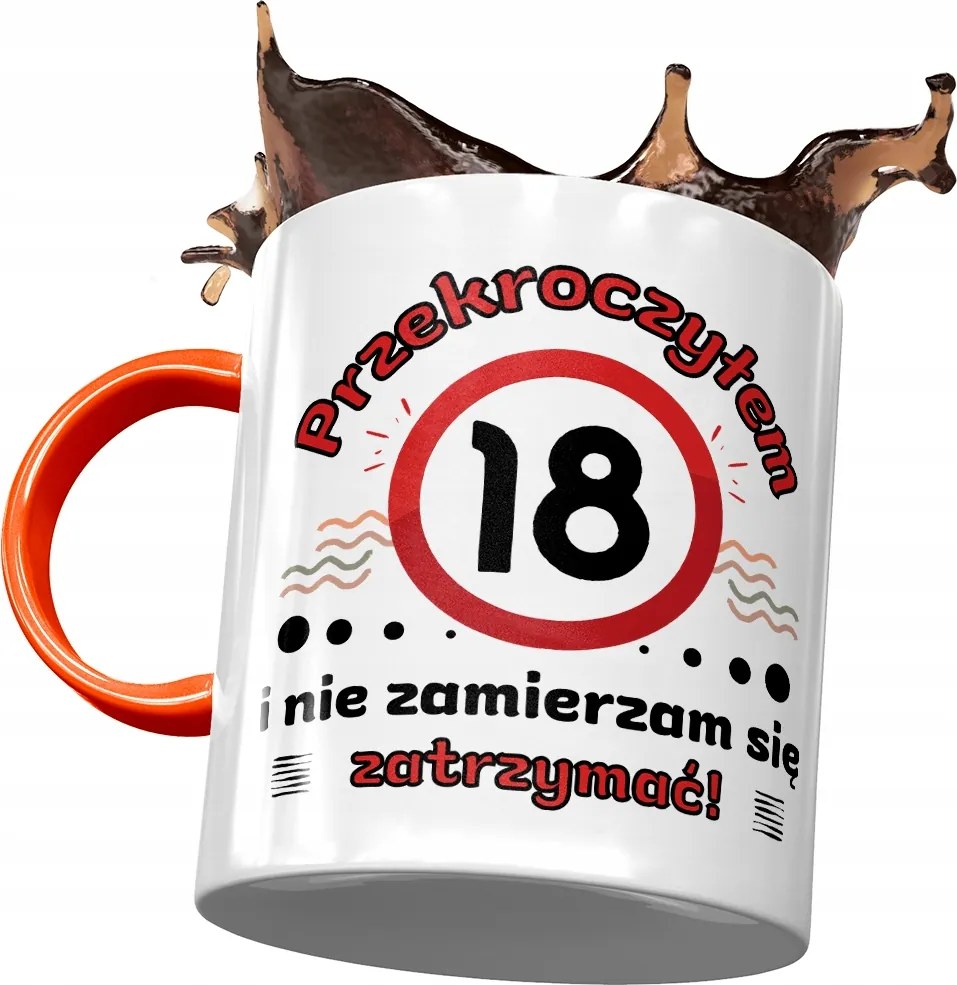 Narancssárga Bögre Születésnapra 18 18. 18. Nyomtatott Fotóval