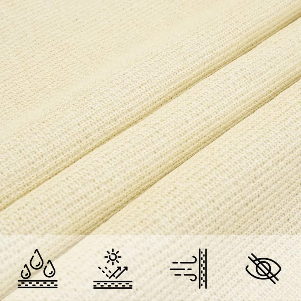 krémszínű HDPE napvitorla 160 g/m² 4/5 x 4 m