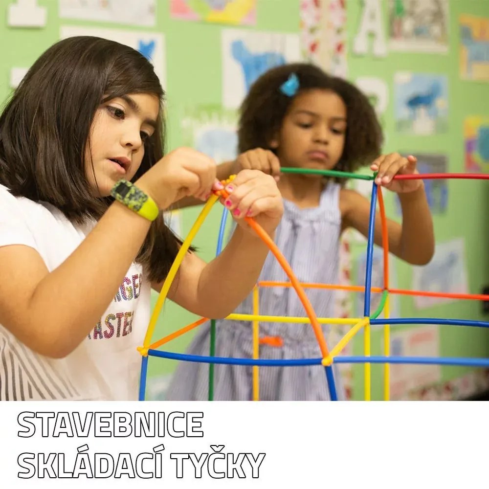 Kreatív gyerek modellező építőjáték - összerakható pálcikák - 500 darab