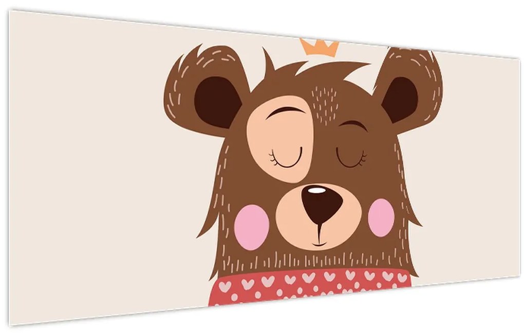 Kép - Teddy maci piros sállal (120x50 cm)