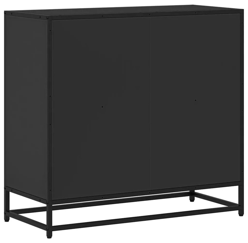fekete szerelt fa könyvszekrény 80,5x35x76 cm